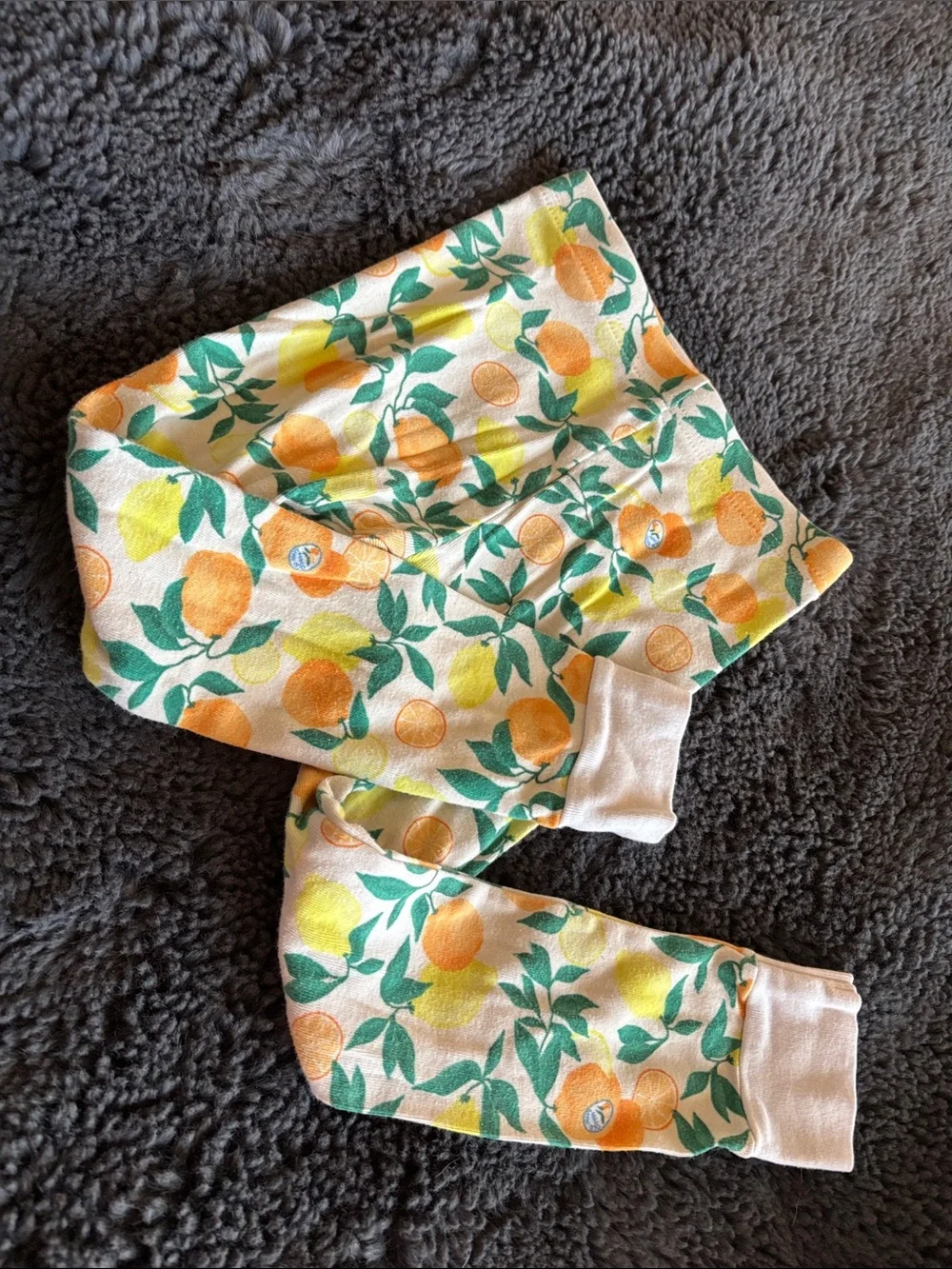 Old Navy Orange & Green Citrus Print Kids Pajama Set